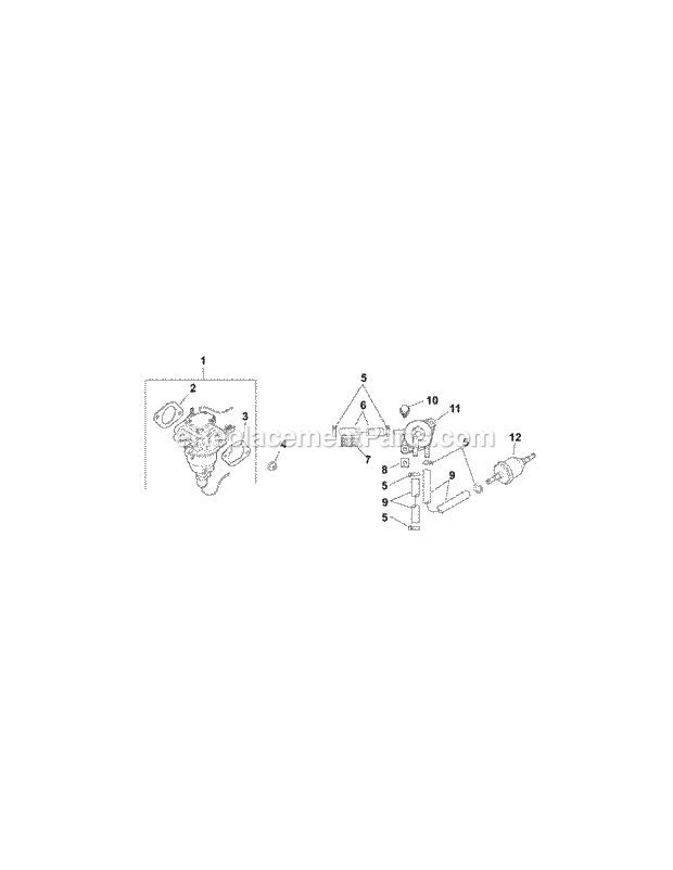 Kohler Cv740-0039 Fuel System Diagram and Parts List for M60-KH 53CB5BDX750 Cub Cadet Sprayer
